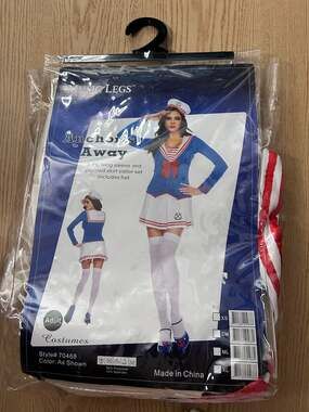 New Women's Music Legs 3pc Anchors Away Sailor 🛥️Halloween Costume size XL
